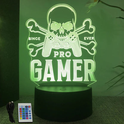 NEON GAMER 3D Lamp LED Night Light Gaming Setup RGB Children's Lamps Gamer Room Decoration Bedroom Table Lamp Personalized Gifts SS69 13.69 B16-Gaming 09