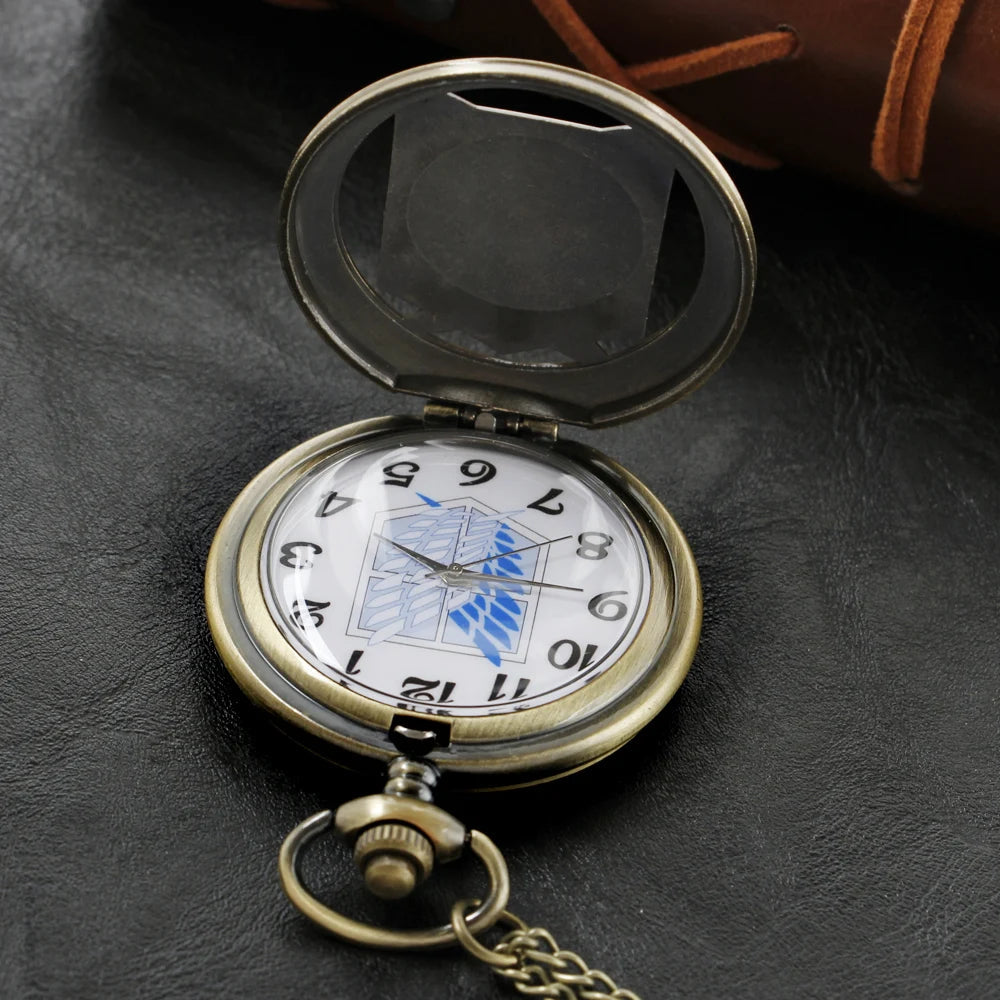 Giant Badge Anime Quartz Pocket Watch High Quality Unisex Necklace Pendant Jewelry Gift for Men and Women Religio Masculino SS69