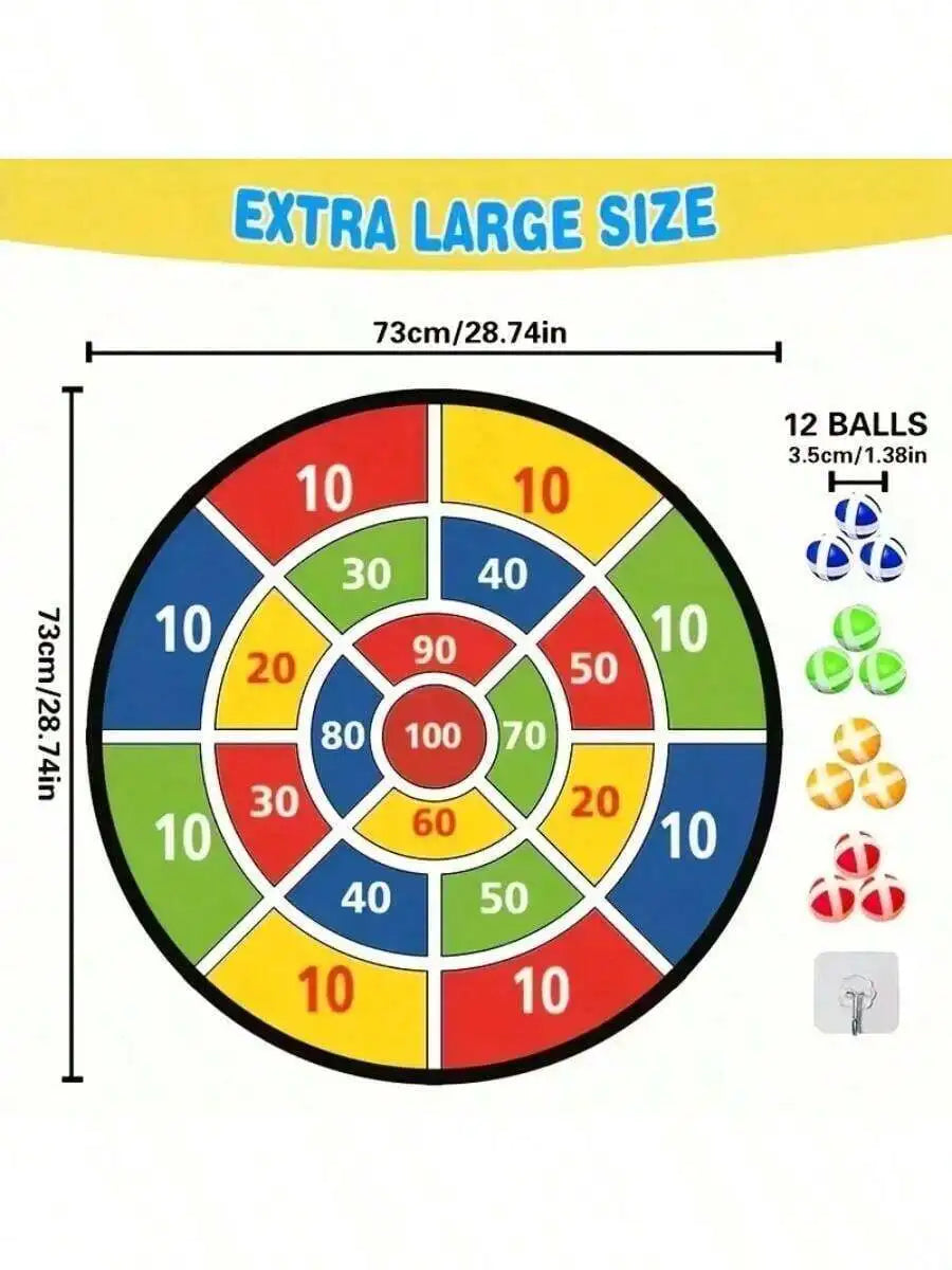 29-Inch Nylon Dart Board Game for Kids with Sticky Balls
