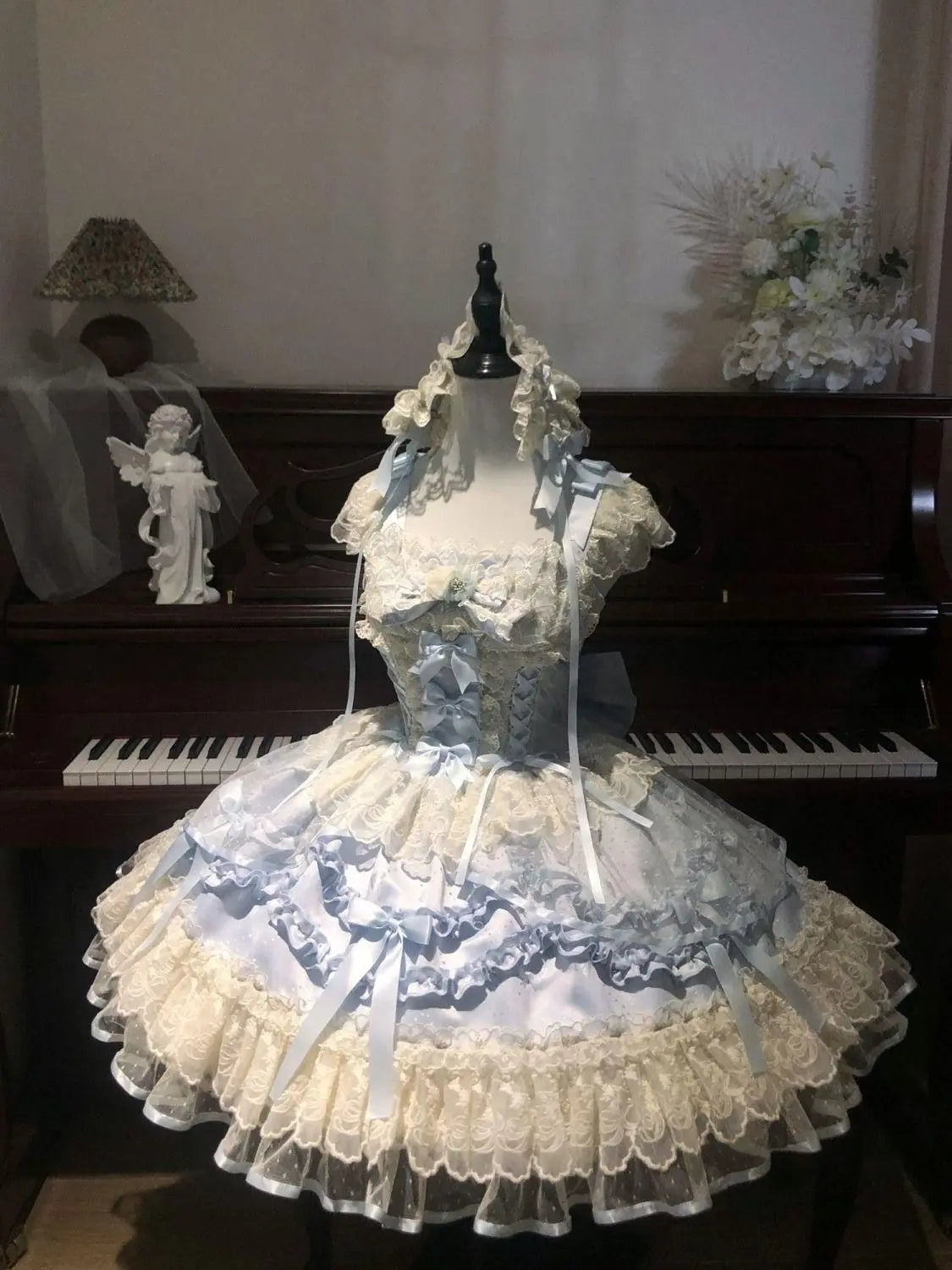 French Lolita Strap Dress Lace Patchwork Cosplay Outfit Y2K Vintage Elegant Girls Sweet Party Kawaii Dress Women Clothing 2026