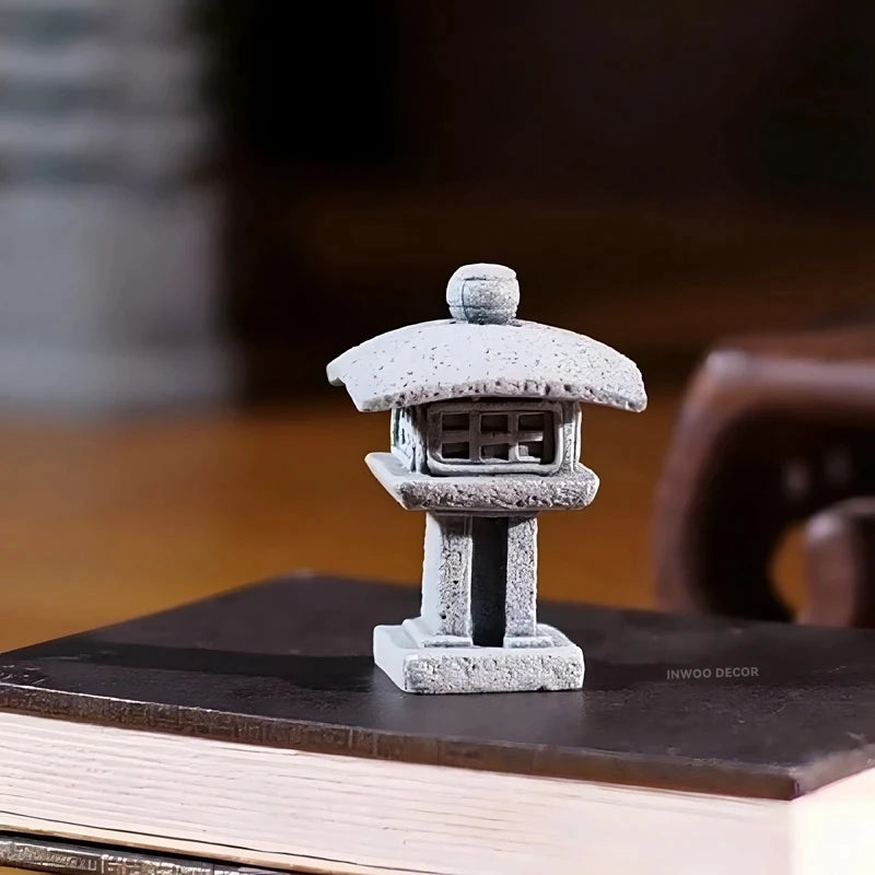 Miniature Sandstone Zen Tower for Bonsai Garden & Fish Tank