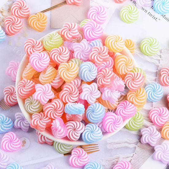 20 Pcs Candy Cake Material Kit 3D Resin Flat Cabochons Embellishment Apple Diy Wedding Hairpin Accessories Scrapbook Craft G10 - SS69