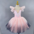 Romantic Gradient Ballet Tutu Dress Sequin Girl's Dance Skirt Modern Dance Princess Ballet Skirts Performance Costumes