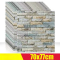 3D Foam Brick Wall Stickers, Waterproof Peel & Stick Panels 70x77cm