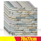 3D Foam Brick Wall Stickers, Waterproof Peel & Stick Panels 70x77cm