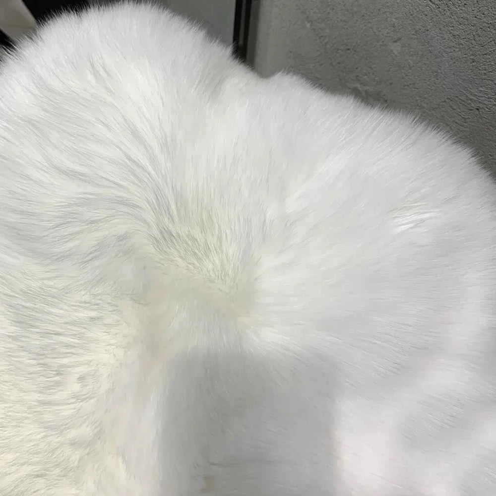 Winter Long Fur Coats Winter Female Natural Fox Fur OutWear Full Pelt Real Fox Fur Jackets with Long Sleeve