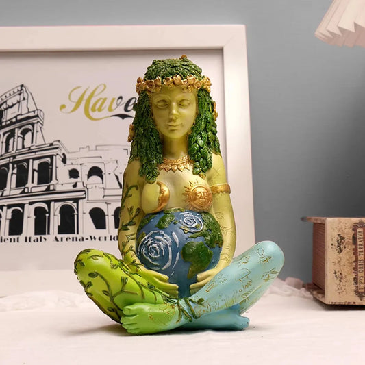 1pc Vibrant Millennium Gaia Green Earth Goddess of Nature Statue - Colorful Cartoon Decor for Indoor Spaces - ABS Material, Vari SS69