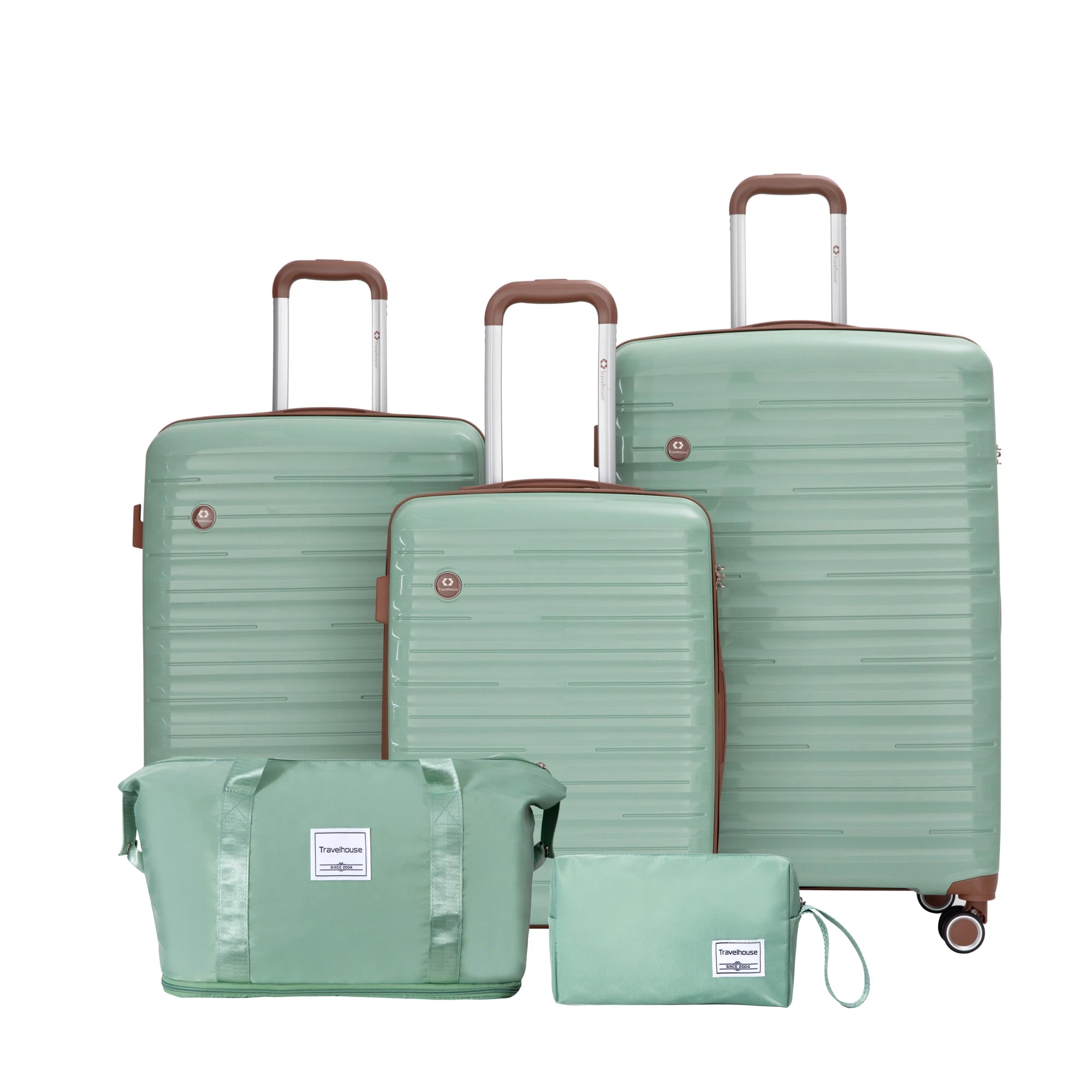 Travelhouse 5-Piece Hardcase Luggage Set with Spinner Wheels & TSA Lock