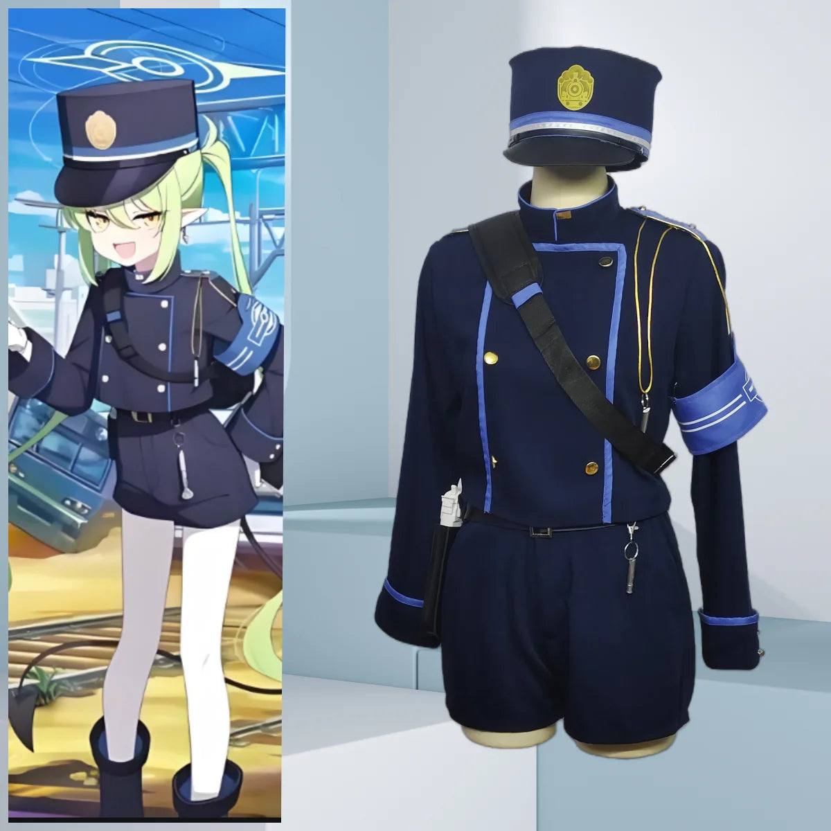 Game Blue Archive Tachibana Nozomi Cosplay Costume Wig Shoes Hikari Cosplay Highlander Railroad Academy Role Play Uniform Prop SS69