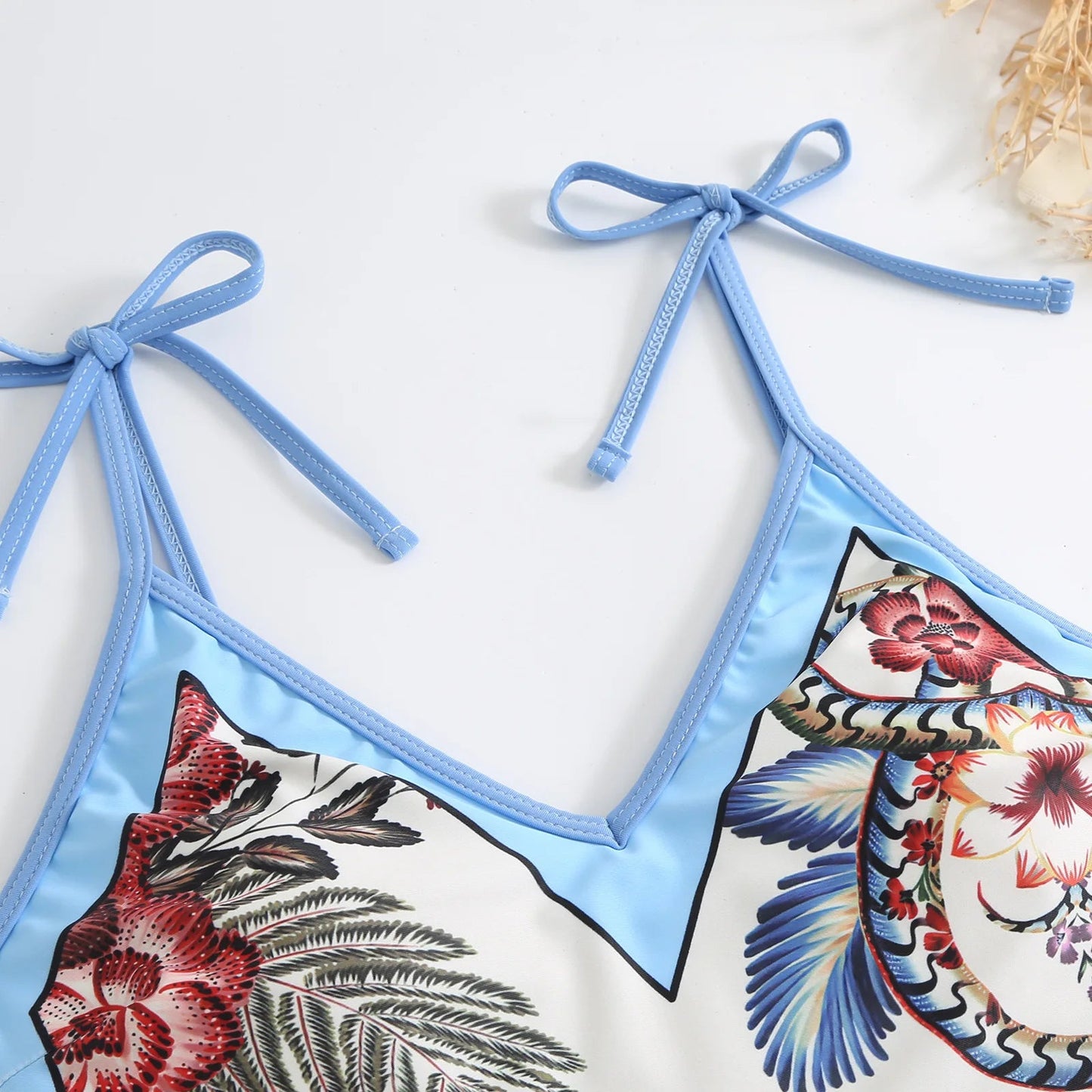 2023 New Arrival Push Up Women Bikini Set Floral Printed Ruffle Bikinis Strappy Bandage Swimwear Brazilian Biquini Bathing Suit SS69