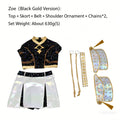 HHYRCOS Unisex Black Shiny Polyester Anime Cosplay Suit