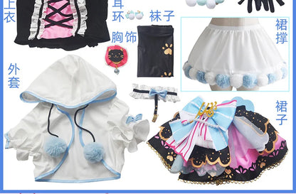 In Stock Anime LoveLive Cat Twin Tail Arcade Game 9 Characters Cosplay Costume Tojo Nozomi Nico Honoka Umi Rin Maki Eli Full Set - SS69