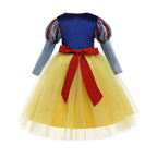 Disney Halloween New Movie Snow White Princess Dress Girl Cosplay Yellow Snow White Party Yellow Stripe Dress Accessories Suit
