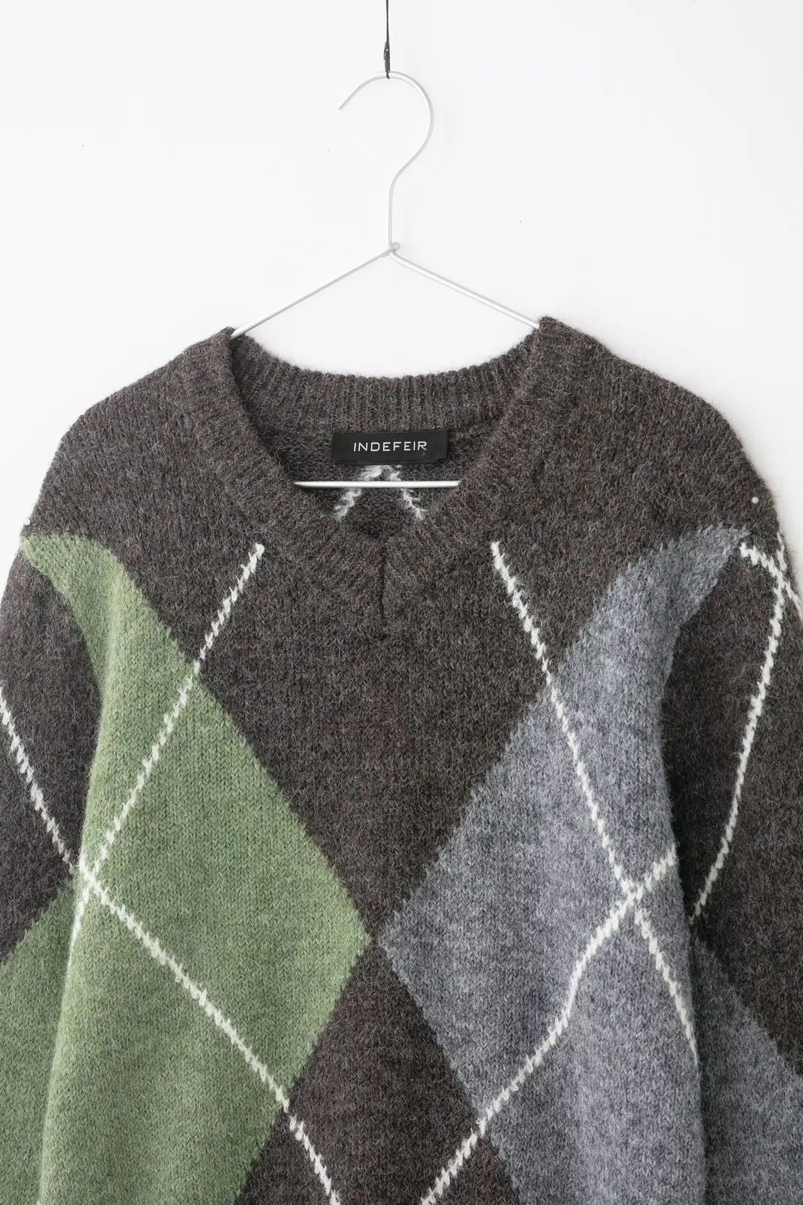 HH 2026 Spring Sweater For Women Elegant Fashion Diamond Plaid Knitted Pullover Sweater Loose Oversized High Street Lady Tops
