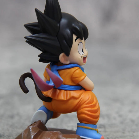 Dragon Ball Childhood Little Goku Hugs Puer Ya Mu Tea Little Follower Figures Doll Pvc Model Statue Collection Toys Ornamen Gift SS69