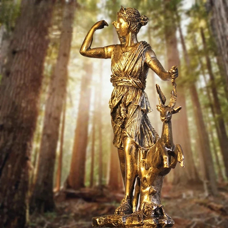 Moon Goddess Resin Statue 27cm Celestial Sculpture for Altar Decor