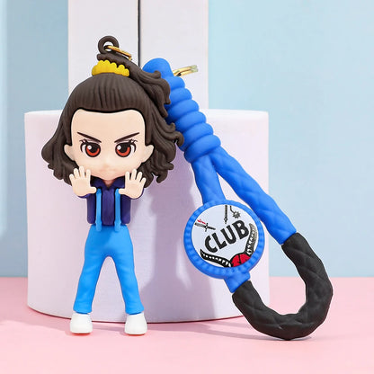 2026 New Fashion Bag Accessories The Horror TV Keychain Mike Will Demogorgon With Strings Rope For Female Children Birthday Gift