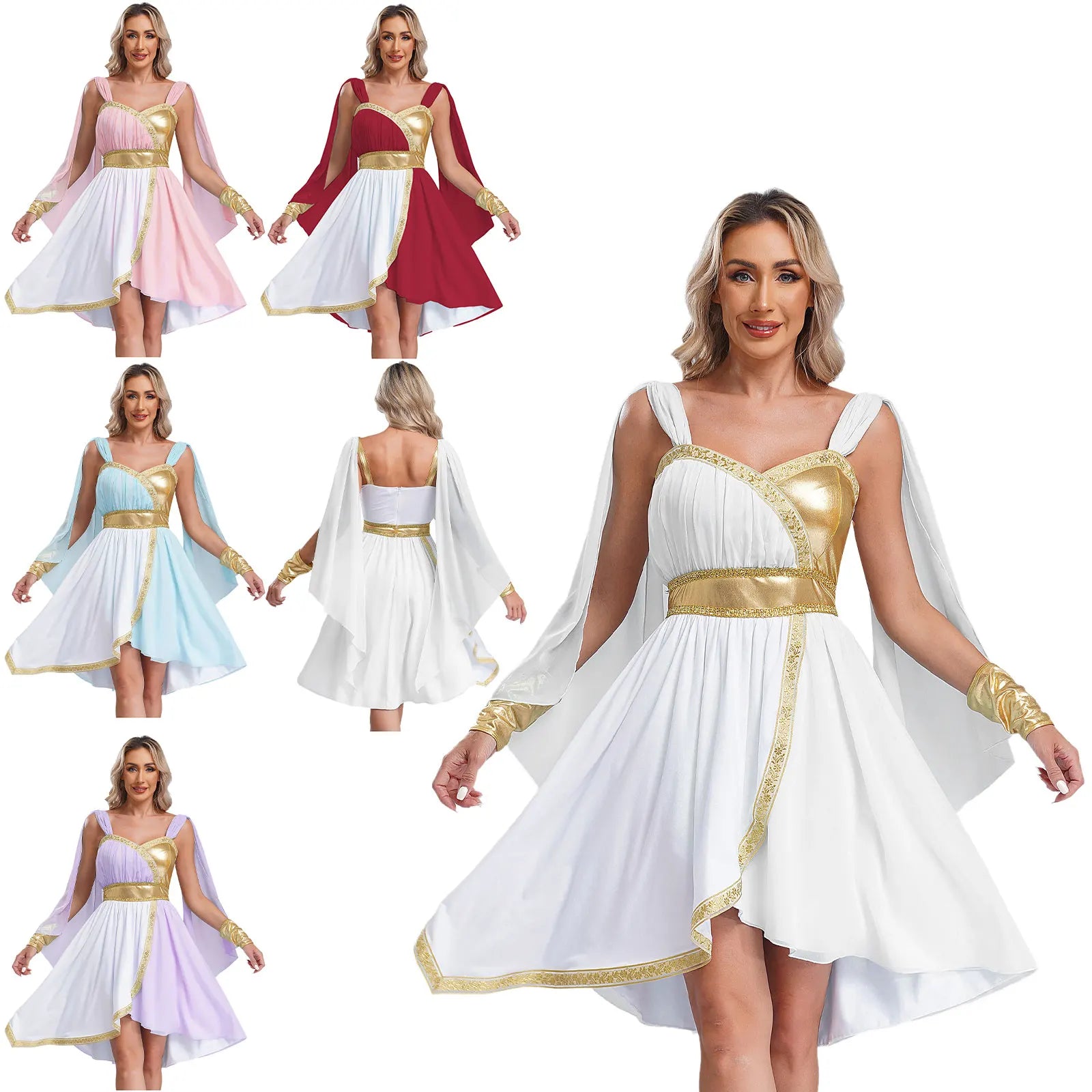 Women's Ancient Greek Goddess Chiffon Cosplay Dress
