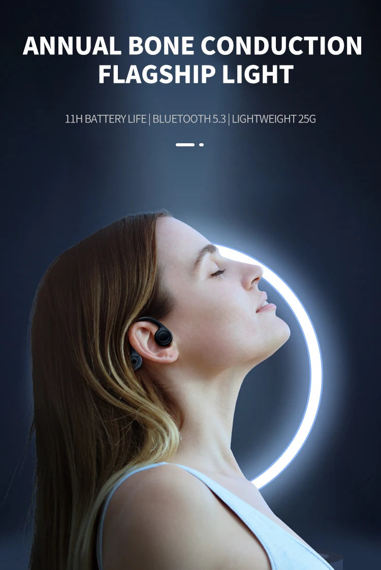 Xiaomi Mijia Bone Conduction Earphones Bluetooth 5.3 Sports Wireless Headphones Ear Hook Waterproof Headset for Running Driving SS69