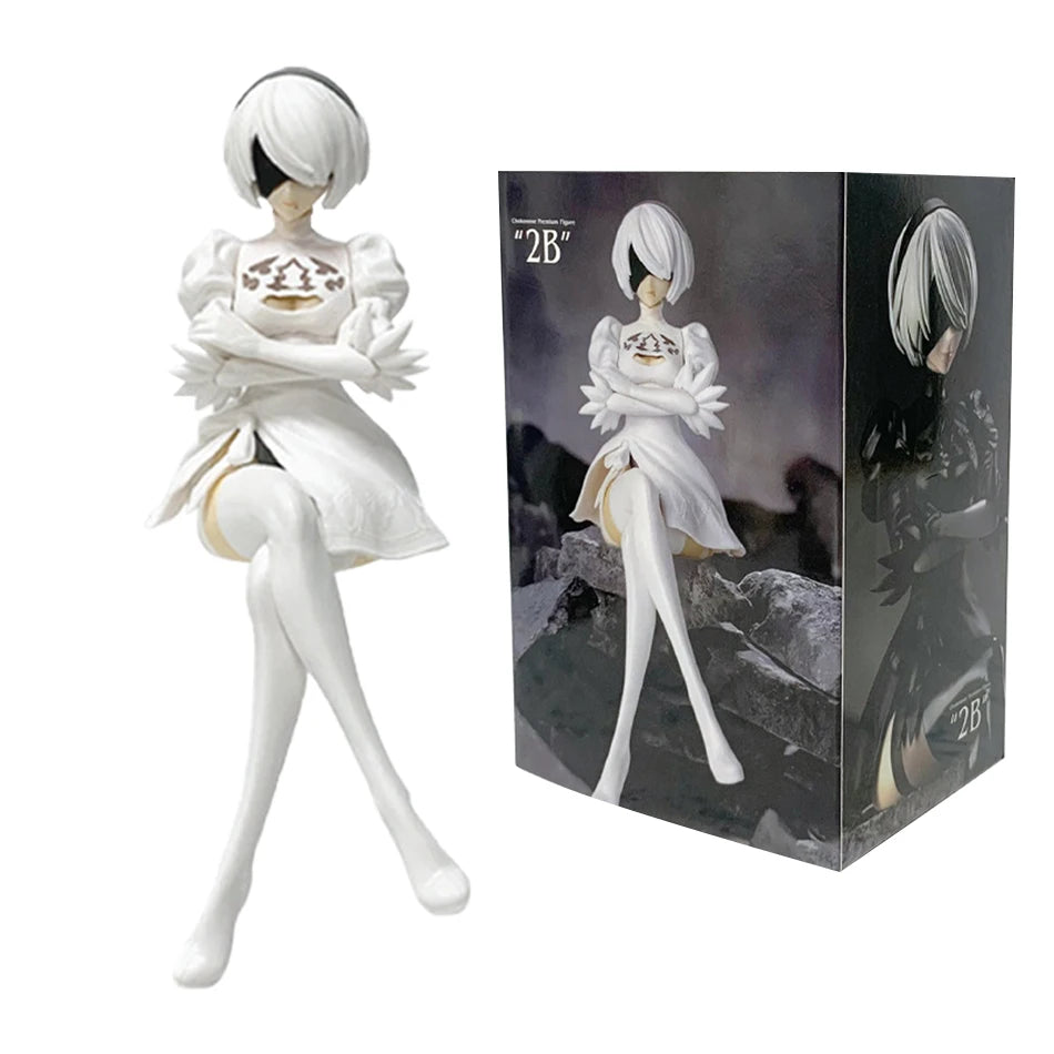 13-15CM NieR:Automata Yorha No. 2 Type B PVC Anime Action Figures Model Collection Ornament Anime Cartoon Model Toy Gift SS69 9.69 02-With box