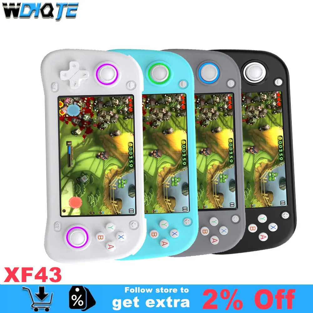 WDYQJE Open Source XF43 Retro Handheld Game Console Linux System Gaming Video Players Console Portable Pocket Device Child Gift SS69