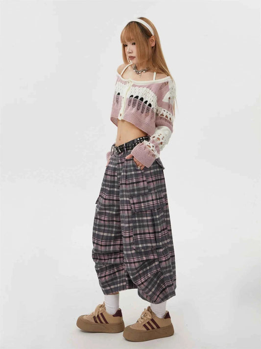 Summer Women Abi Goblin Core Plaid Jorts Harajuku Y2k Streetwear Shorts 2000s Aesthetic Pants Japanese Grunge Cyber Punk Tomboy