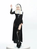 Halloween Cute Female Anime Nun Costume Role Play Performance Clothes Sexy Ladies Performance Fancy Dress Sister Costume New