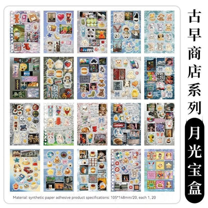 45pcs Japanese Retro Early Style Manga Cut Film Sticker Book Kawaii Girl Scrapbook Journal DIY Deco Cute Showa Phone Case Decals SS69 13.69 Treasure 20sheets