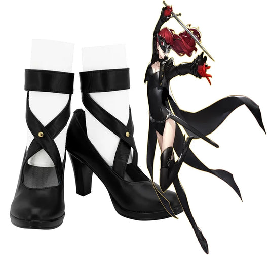 Persona 5 The Royal Yoshizawa Kasumi Cosplay Costume Phantom Thief Uniform Suit Bodysuit and Mask P5R Violet Wig Headgear - SS69
