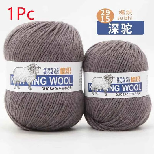 50g/Ball 100% Wool Yarn Pure Merino Thick Thread For Hand Knitting Scarf Sweater DIY Doll Woven Material