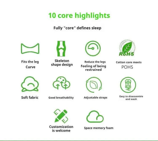 Orthopedic Slow Rebound Memory Cotton Clamp Leg Pillow Maternity Foot Pillow Strap Adjustable Side Sleeping Knee Leg Pillow
