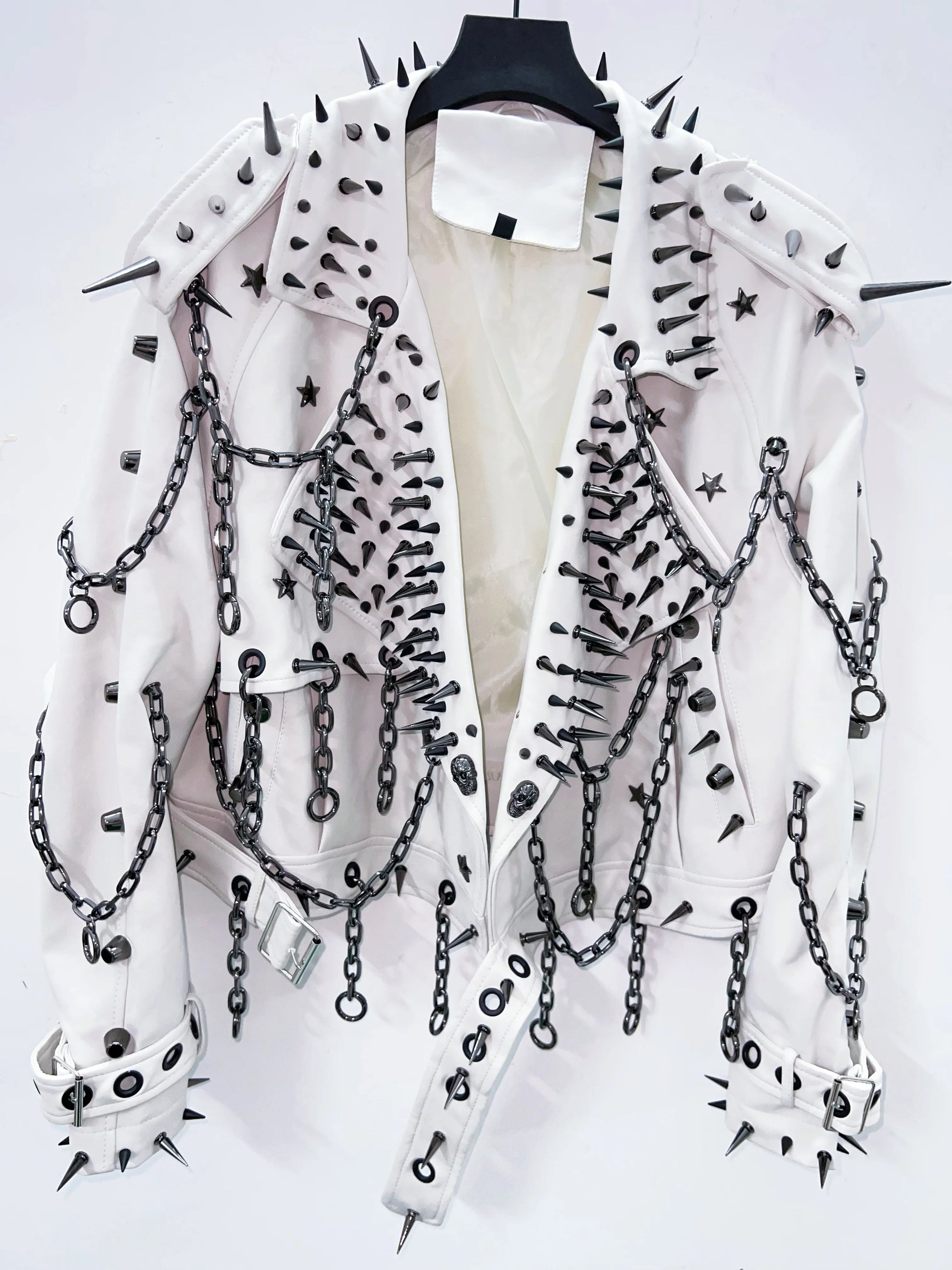 vintage Leather  y2k  Jacket Skull Jacket Punk Jacket  gothic Leather gothic clothes y2k fashion y2k clothes  harajuku Jacket SS69