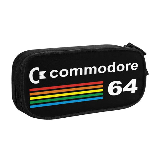 Custom Kawaii Retro Commodore 64 Pencil Case for Girls Boys C64 Amiga Computer Large Capacity Pen Box Bag Stationery SS69