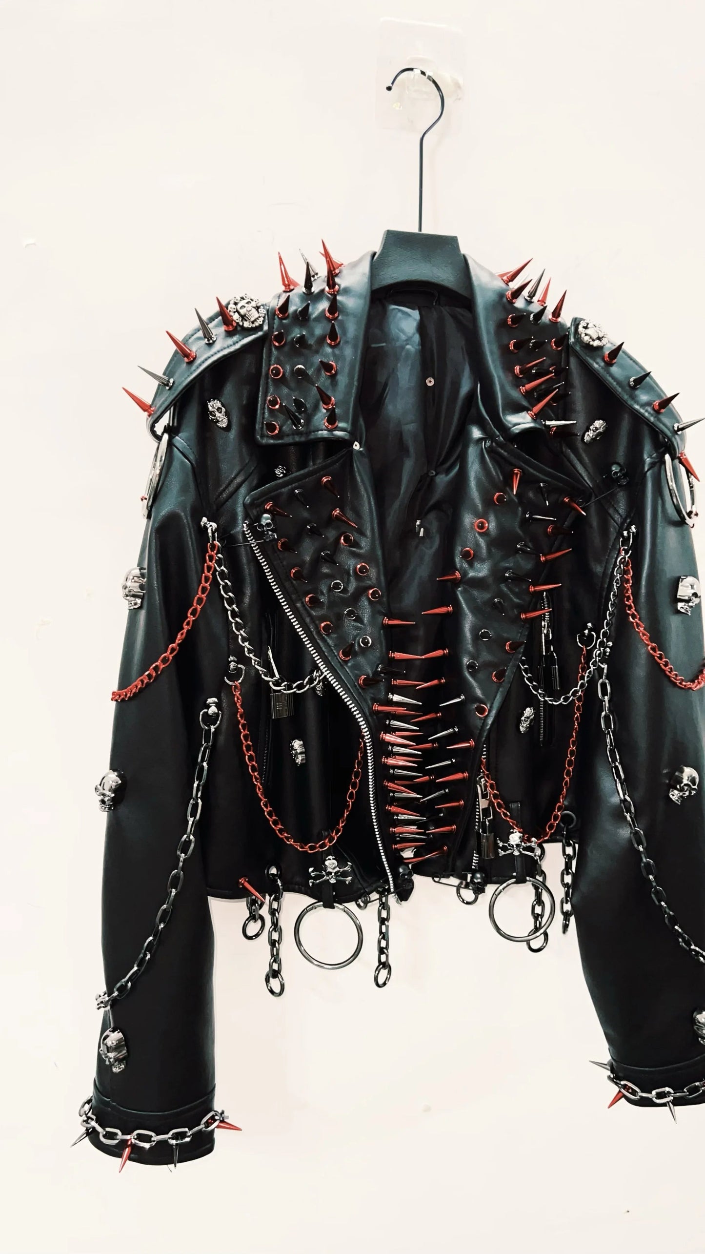 vintage Leather jacket Gothic Leather jacket Punk Leather jacketoversizeLeather jacket Rivet Leather jacket skull Leather jacket SS69