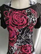 Kimutomo Women T Shirts Vintage Flowers Printed Short Sleeve Spring Summer Fashion Slim Grunge Gothic Y2k Harajuku Tops Ladies