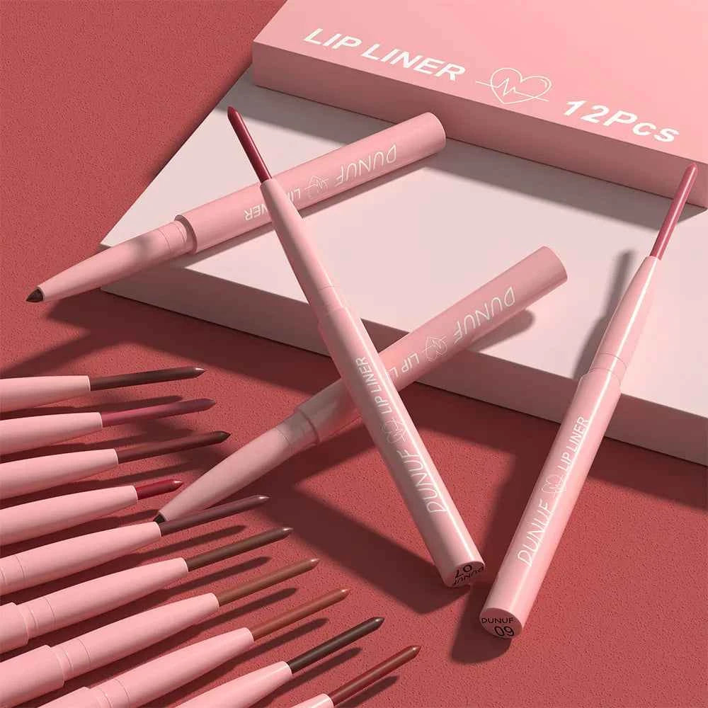 Lip Liner Lipstick Set, Waterproof Matte Durable  Non-sticky Non-transfer, Deep Red, Dusty Rose, Nude, Y2K Makeup Christmas