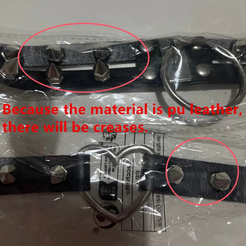 1Pc Harajuku Gothic Spike Rivet Star Necklaces Collares Hip Hop Rock Black Bowknot PU Lace Leather Sexy Y2K Girl Choker Jewelry SS69