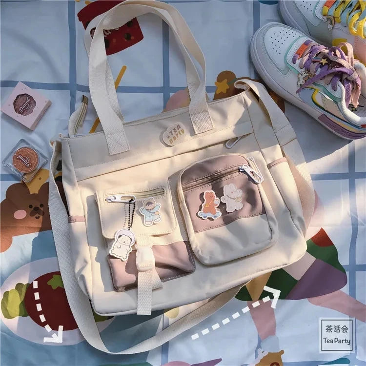 Nylon Waterproof Canvas Women Handbags Shoulder Bag Japanese Ladies Messenger Bag Student School Crossbody Bags for Girl Satchel