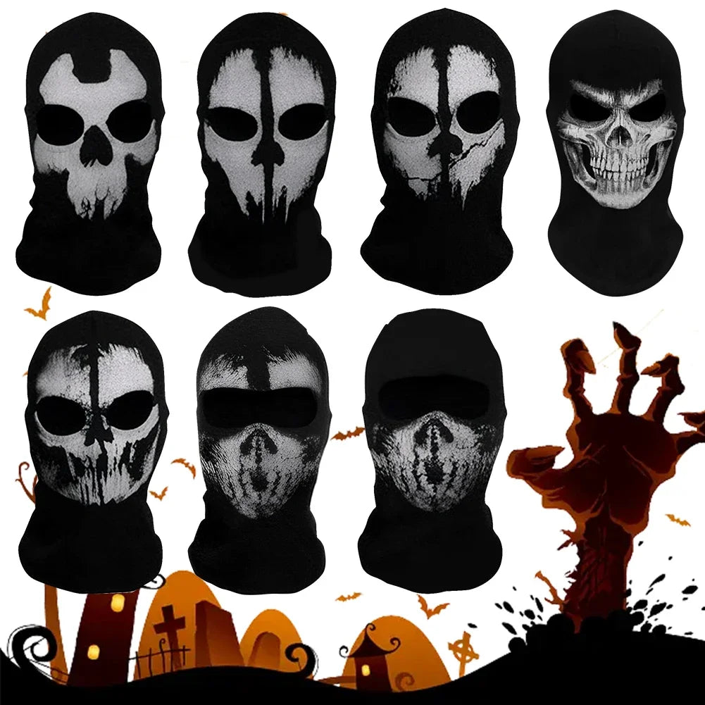 Ghost Skull Balaclava Full Face Mask for Cosplay & Cycling
