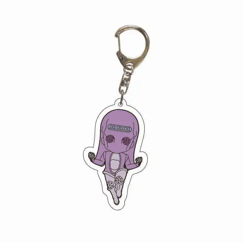 Anime Jojos Bizarre Adventure Keychains Cartoon Figure Acrylic Key Ring Kujo Jotaro Ghirga Narancia Bruno Key Chain Fans Gifts
