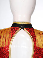 Moggemol Girls Sequin Ringmaster Bodysuit Long Sleeve Costume