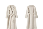 SENTUBILA Women's 100% Wool Long Wrap Coat with Belted Waist