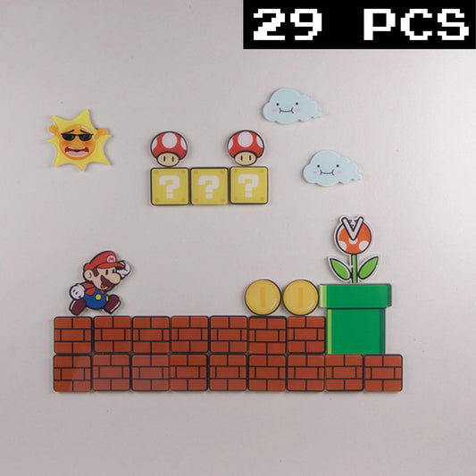 Bros Fridge Magnet Home Kitchen Convenience Sticker Cartoon Anime Photo Message Board Refrigerator Magnetic Stickers Home Dec