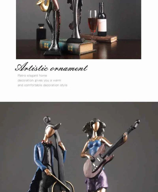 Vintage Musical Instrument Resin Figure Ornaments Figurines Home Decoration Accessories for Living Room Ornaments for Home Decor