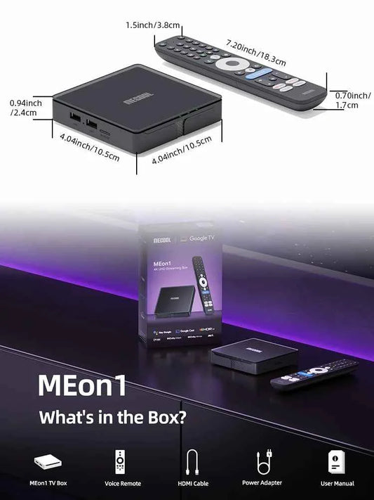 MECOOL MEon1 Netflix Certified TV Box S905X5M Android 14 Google TV 2GB 32GB 1000M WiFi6 Dolby Vision Atmos 4K AV1 Smart TV Box