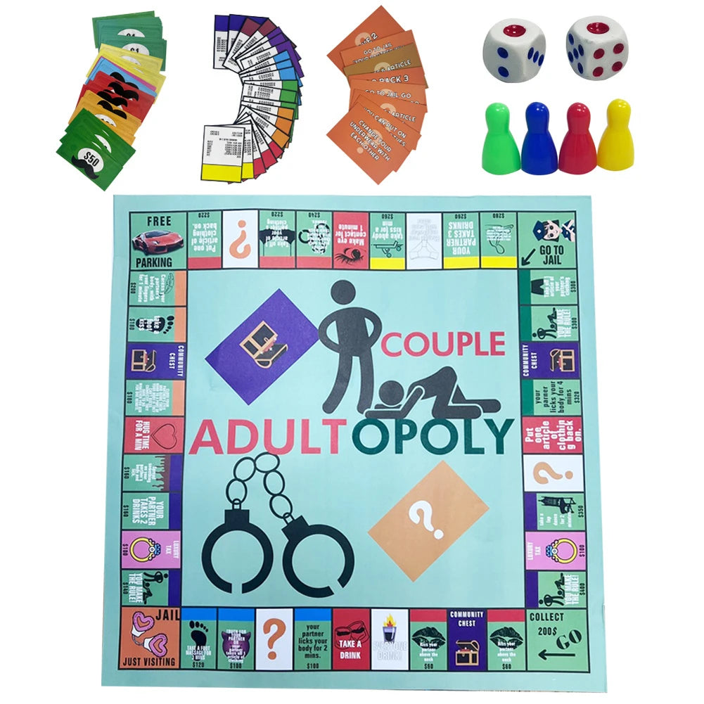 Adultopoly Board Game Couple Board Game Interactive Relationship Card Game Portable Couple Game Valentines Gifts for Him Her SS69 29.69 PURPLE / United States