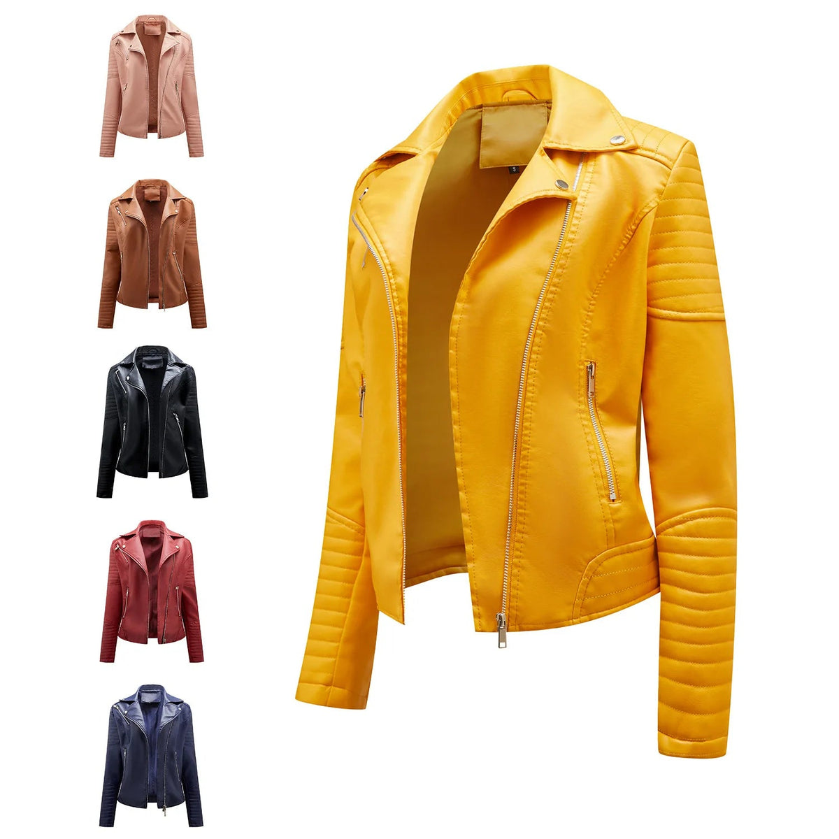 2025 Steampunk Rock Rivet Women's Leather Jacket Slim Short Streetwear Gothic Embroidery PU Leather Locomotive Coat Femme SS69