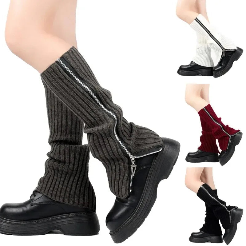 Gothic Women's Striped Leg Warmers Lolita Long Socks Knitted Leggings Japanese Sweets Winter Socks Kawaii Arm Ankle Warmers Y2k SS69