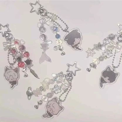 Game Love And Deepspace Rafayel Xavier Zayne Cosplay Key Chain Acrylic Keychains Backpack Pendant Key Ring Accessories