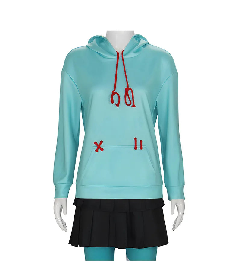 Vanellope Von Schweetz Cosplay Anime Costume Girl's Hoodies Skirt Wig Uniform Suit Halloween Performance Clothing for Woman